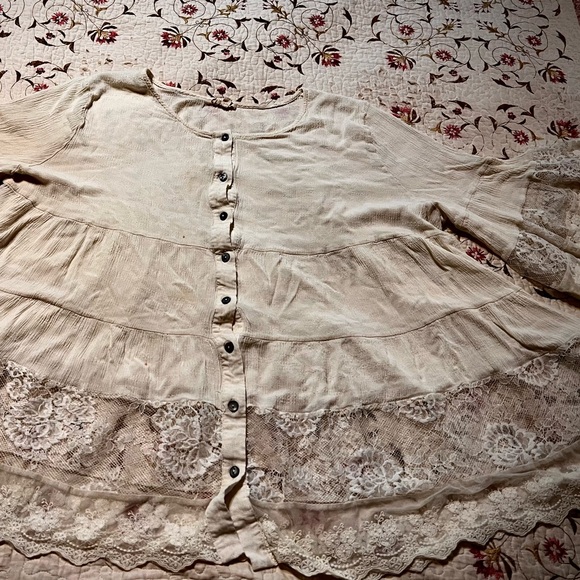 Boho chic lace gauzy hippie tunic 22-24w - Picture 1 of 9